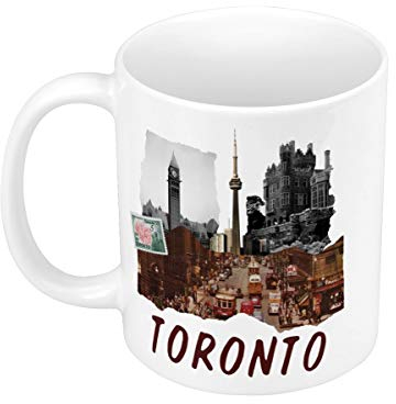 Fabulous Keramische Becher 325ml Toronto Vintage Collage Reisen Kanada Postkarte