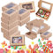 30 Confezioni Scatole di Biscotti con Finestra Trasparente, Scatole per Cupcake, Scatole di Pasticceria, per Bomboniere, Prodotti da Forno, Cibo, Biscotti, Fetta di Torta e Confezioni di Gioielli