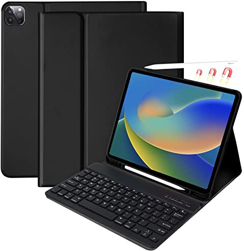 besky Funda de teclado para iPad Pro de 12.9 pulgadas (5ª, 6ª generación) y Air de 13 pulgadas M2 (solo se aplica a modelo de 3 iPad) – Teclado desmontable inalámbrico – Portalápices, con función de