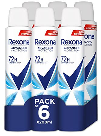 Rexona Desodorante Aerosol Advance Protection Cotton Dry 72 h para mujer 200 ml - Pack de 6