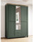 Lomadox Kleiderschrank mit Spiegel Landhausstil in grün mit Lefkas Eiche Nb. 3 türig, B/H/T: ca. 154/216/62 cm