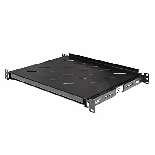 Aeons 1U 19-inch Sliding Rack Server Shelf Vented 4 Post Rack Mount 14 Shelf Adjustable Mounting Depth 12.1 – 14.6 inches, for IT Data Network Cabinet Enclosure Equipment
