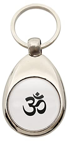Huuraa Schlüsselanhänger Yoga Zeichen Geschenk Metall Einkaufswagenchip Om Geschenkidee