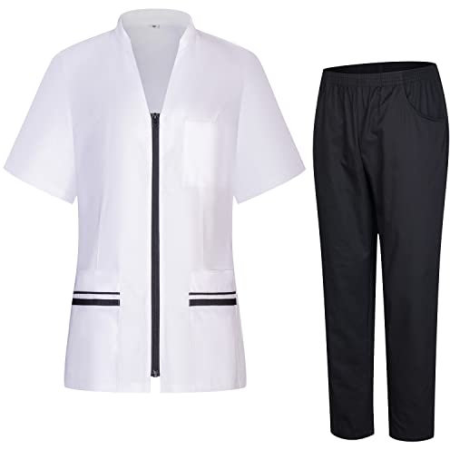 MISEMIYA - Uniforme Sanitario Mujer - Camisa Y PANTALÓN Sanitario para Mujer - Ropa de Trabajo para Mujer 712-8312 - M, Negro 22