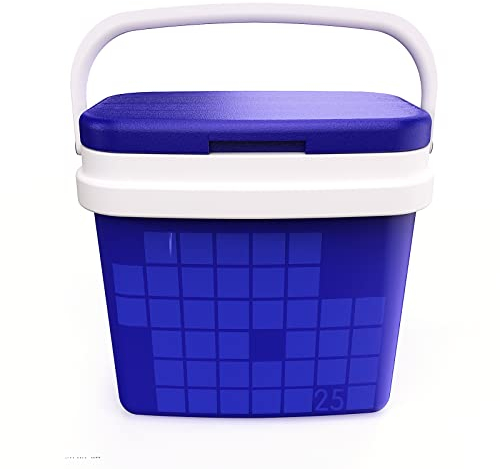 COM-FORT HOUSE - Nevera Portátil con Asa Rígida - Porta Alimentos para Camping, Playa, Acampada - Nevera Color Azul - Capacidad 25L