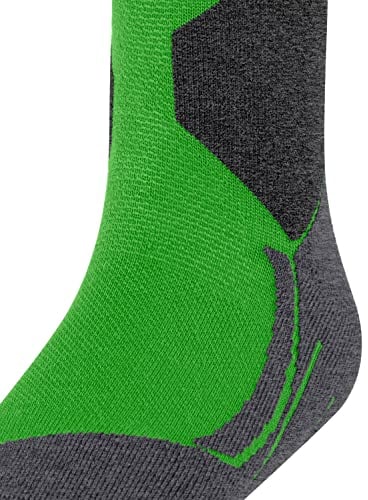 FALKE Unisex Kinder Skisocken SK4 Advanced K Kh Wolle Funktionsmaterial warm dünn 1 Paar, Grün Vivid Green 7231, 27-30