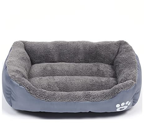 Lit pour Chien et Chat de Petite Race Coussin de Couchage pour Chien Panier Doux et Lavable Canapé pour Chat Gris Taille XL
