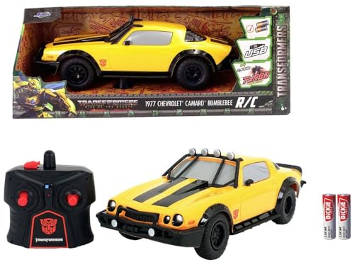 Jada Toys Transformers Bumblebee RC Auto (T7) - Ferngesteuerter Chevrolet Camaro aus Transformers 7: Aufstieg der Bestien, 1:16 (28 cm), 2,4 GHz, bis 10 km/h, Spielzeugauto ab 6 Jahre