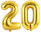 Vthoviwa 40 Zoll/18 Farbens Luftballon Zahlen 20 Golden, Luftballon 20. Geburtstag Foil Ballon, 0123456789,10-19,20-25,30,40,50,60,70,80,90, Folienballon 20 Party Dekoration Helium Unterstützen