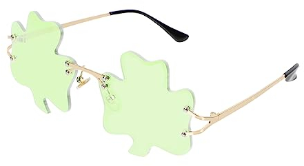 CIYODO Brille 1 Paar Irische Brille Grüne Brille Sterndekor Blitzkostüm Randlose Partybrille St Patrick'S Day Partygeschenke Cosplay-Partybrillen Festivalbrillen Festivalbrillen