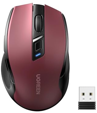 Ugreen - MU006 - draadloze optische muis USB 2.4 GHz/Bluetooth 5.0-4000 - DPI - Rood