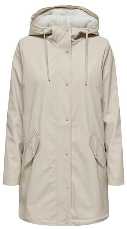 ONLY Onlsally OTW Noos Rain Jacket - Chaqueta impermeable para mujer, Oatmeal/Detail:white Teddy, M