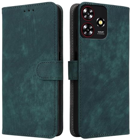XINNI Handyhülle für ZTE Blade V50S 4G 2023 / ZTE Blade A73 4G, RFID Protect PU/TPU Klappetui Schutzhülle Flip Magnetisch Telefonhülle, Grün
