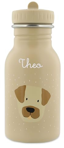 Trixie Baby Personalisierte Hund Kindertrinkflasche (350ml) aus rostfreiem Edelstahl mit Namen für Mädchen und Jungen - Auslaufsicher & kinderfreundlich