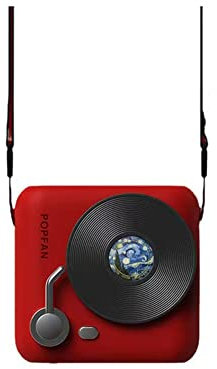 Kliplinc Ventilador de aire acondicionado portátil para cámara retro, ventilador humidificador, ventilador de mano, para ordenador de sobremesa, roventilador, color rojo