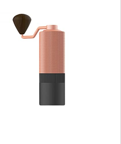 ARKEM Office Round Household Hand Grinding Coffee Convenient Coffee Grinder Small Portable Outdoor Camping Handheld Coffee Grinder Washable (Pink Gold, Space Gray)-Pink Gray