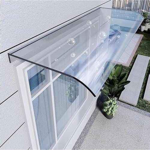 Vordach Überdachung für Haustür, 3,5mm Dick Transparentes Bogen aus Polycarbonat, UV-Beständiger Überdachung für Garage Balkon Fenster Haus - 50x200cm