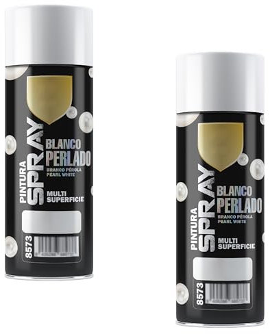 Etrexonline Pintura Spray Multicolor Profesional | 400ml | Adecuado para Metal, Madera & Plástico | Blanco Perla | Secado Rápido | Paquete de 2