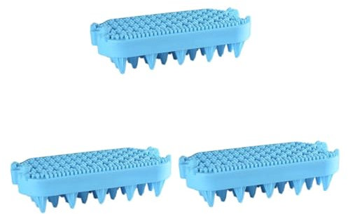 Supvox 3stücke Pet Shampoo Bürste Mit Silikonborsten Rutschfeste Massagebürste Für Hunde Und Katzen Zur Fellpflege Und Reinigung Leichte Tragbare Tierpflegehilfe