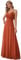 Ever-Pretty Robe de Soirée Femme Longue A Line Col V à Bretelles Mousseline de Soie Sexy Robe Demoiselle Orange Caramel 42