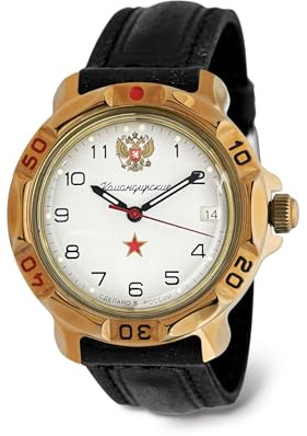 Vostok Komandirskie 819322 Red Star Mechanische Handaufzieh-Armbanduhr | Lederband B