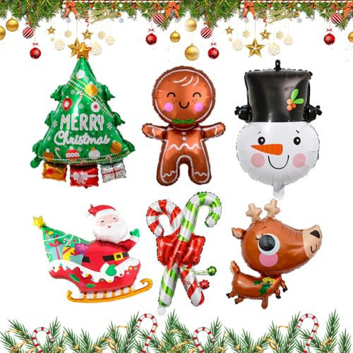 Globos de Aluminio para Decoración de Navidad - Kit de Papá Noel para Fiesta (Color 2)