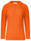 Ladies Women’s New Chunky Diamond Cable Knitted Long Sleeve Sweater Pull Over Jumper Top Cable Knit Warm Sweater Formal Casual Crew Neck Pullover (UK, Numeric, 16, 18, Plus, Regular, Orange)