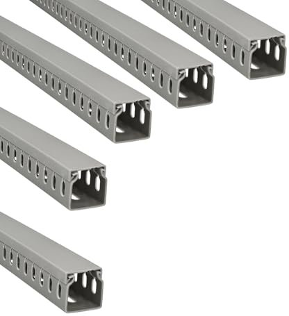 Jandei - 5er-Pack Kabelkanal für Kabel, Schreibtisch-Organizer, PVC-Abdeckung, Grau, Länge 40 cm (30 x 30 mm)