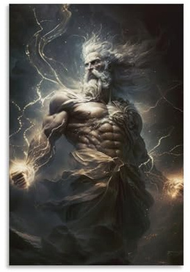 Poster mit Zeus aus dem griechischen Mythos, Wandkunst, Gemälde, Leinwanddrucke, Dekor-Poster, Kunstwerke, 60 x 90 cm, 2 Stück