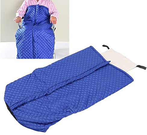 Fyearfly Rollstuhldecke, Winddichte Wärme Rollstuhl Decke Beindecke, Rollstuhldecke verdicken warme Rollstuhl Fleece Wickeldecke Zubehör für Erwachsene und ältere Patienten(Blau)