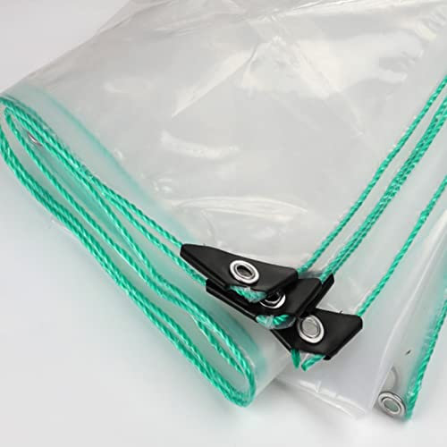 Transparente Polyethylen-Kunststoffplane mit Ösen, ideal für Winterschutz, Garten, Hof, Hühnerstall, Fenster, Regenschutz, Größe 5 x 7 m