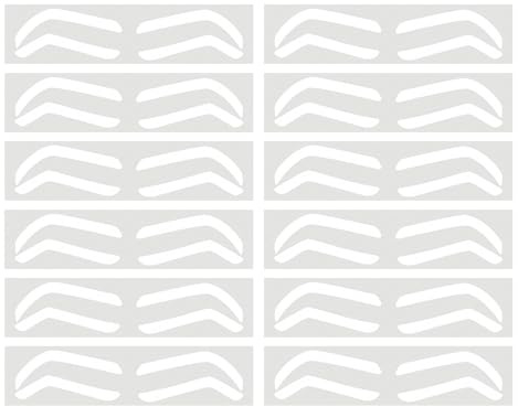 Ruwshuuk Brow Mapping Guide Paper - Airbrush Brow Template | 10 Paar Augenbrauenfärbekleber, Tönungsstempel Make-up Praxis für Anfänger