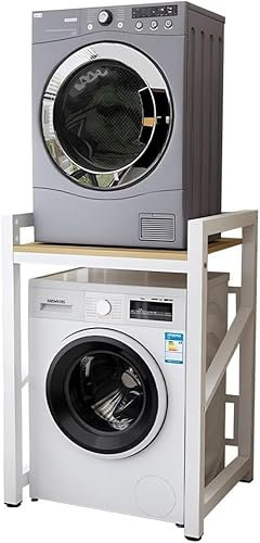 RsxPtyxagoros Washer Dryer Stand Stacking Kits, Height Adjustable Tumble Dryer Stand, Stacking Kit with 400KG Load Capacity for Balcony Laundry, White
