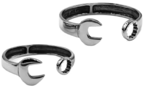 2 Sizes Silver Stainless Steel Stainless Steel Spanner Wrench Bracelet Bangle Cuff