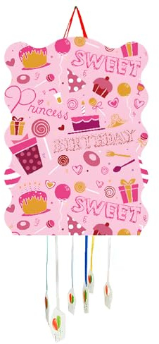 SIDRAL Piñata zum Kindergeburtstag, Pinata für Kinder, Dekoration für Kinderpartys, Jungen und Mädchen, große Pinata, zum Befüllen mit Spielzeug und Süßigkeiten, Rosa Prinzessin