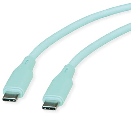ROLINE USB 2.0 Kabel, Typ C-C, ST/ST, Silikon, 60W, grün, 1 m