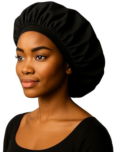 Only Reusable Oil Proof Nightcap, Protective Hair Bonnet and Shower Cap Too. Choose from Two Sizes.