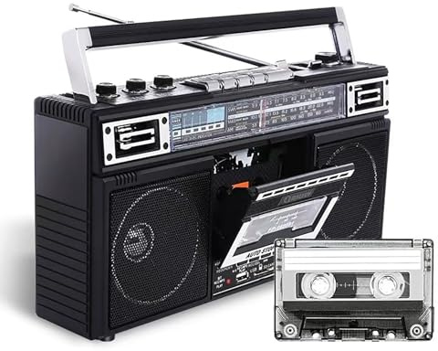STMKB Kassettenrekorder, Radio-Kassettenspieler, Transkriptionsfunktion, Bluetooth-Wiedergabe, SD/USB-Karte, Dual-Audio-HD-Wiedergabe, 80er-Jahre-Stil Retro
