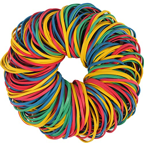 AOUOU Rubber Bands Multicolor 80mmx3mm Net Weight 190g Elastic Rubber Band | For Office Supplies