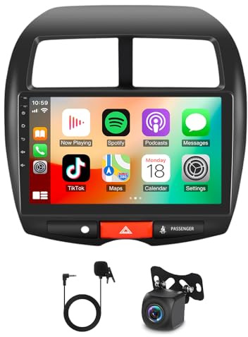 4+64G Android 14 Autoradio für Mitsubishi ASX 2010-2017 mit Wireless Carplay Android Auto GPS Navi WiFi Bluetooth 10 Zoll Touch Screen Radio FM/RDS/SWC Mirror Link AHD Rückfahrkamera