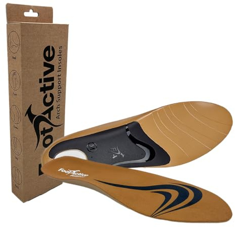 FootActive Balance Insoles | Slim-Line Arch Support for Narrow Shoes | NHS-approved, podiatrist-designed. Low-profile fit for ballet pumps, boots & narrow shoes; trim-to-fit, sizes XS-XL.