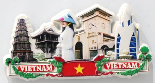 Imán 3D de Vietnam, decoración para nevera, ciudad de Ha Noi, Ho Chi Minh, regalo de recuerdo de viaje