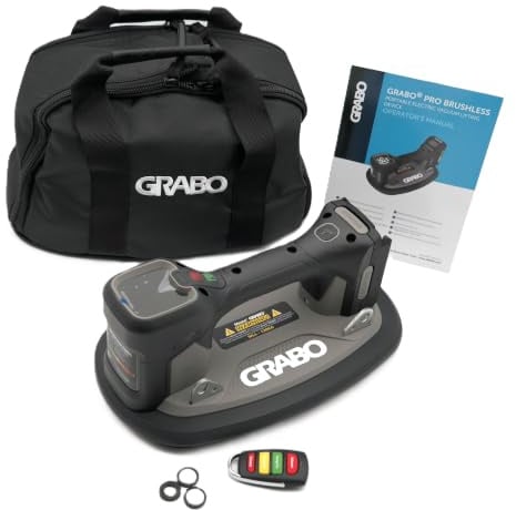 GRABO Brushless-Digitaler Akku Vakuum Saugheber 120kg [Marken Akkukompatibel] elektrischer Platten & Fliesenheber mit Auto-Nachsaugung, Digital Display für Glas, Stein & Fliesen (OHNE AKKU) (GPB-MI)