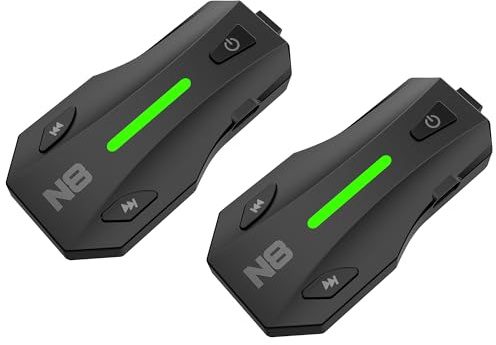 NYTALK N8 8 Riders Mesh Motorcycle Helmet Communication System, Motorcycle Bluetooth Headset V5.4 with Audio Multitasking/Music Sharing, 45mm Helmet Speakers Intercom for ATV/Snowmobile/Ski, 2 Pack