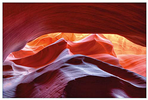 Wallario Küchenrückwand selbstklebend 90 x 60 cm, Motiv: Antelop Canyon USA Kalksandsteingebirge in leuchtenden Farben | Spritzschutz abwischbar & pflegeleicht