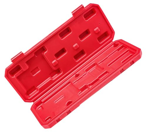 SOESFOUFU Red Plastic Vernier Caliper Storage Box Sturdy and Reliable Measuring Tool Container Digital Dial Caliper Compact Portable Tool Box without Burrs