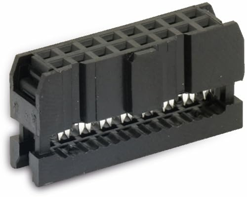 econ connect 16-polige Pfosten-Buchsenleiste für Flachbandkabel, Schwarz, IDC, 16-polig, 2,54 mm, 1 A, 250 V~