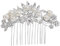 Frcolor Braut Haarkamm Simulierte Perle Hochzeit Braut Haarkamm für Hochzeit Haarschmuck (Silber)