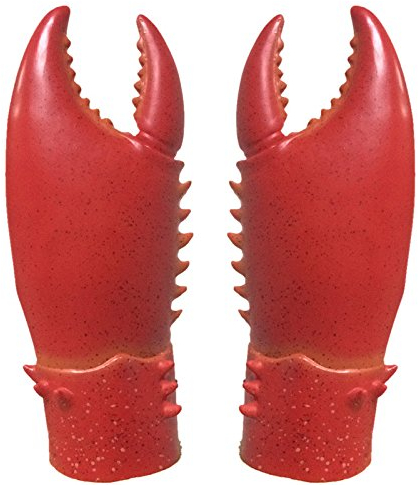 jokeshop Lobster Claw Hands Gloves Costume Accessory Halloween Fancy Dress Latex Crab Claws Pincers BBQ