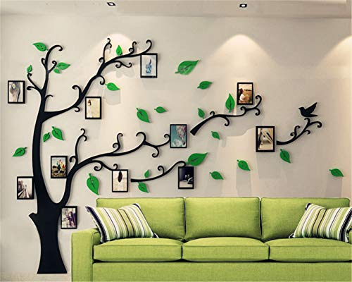 Tree Wall Stickers 3D DIY Tree Wall Decal Art Murals Large Family Photo Frames Tree Decoration for Living Room Bedroom Restaurant Home Decor